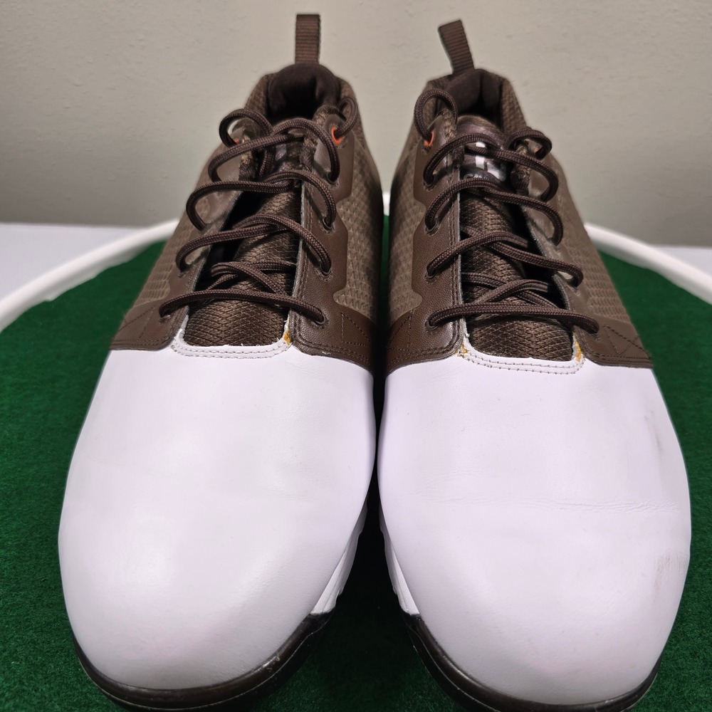 FootJoy White and Brown Athletic Golf Shoes - Picture 4 of 10